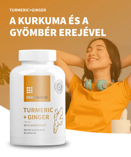 USA medical Kurkuma és gyömbér kapszula BioPerine®-nel 60 db